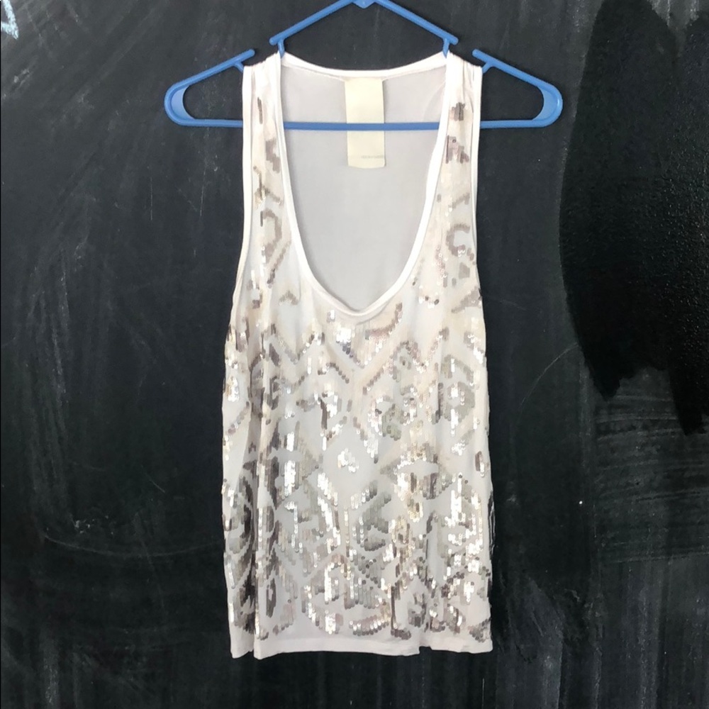 White sequin tank